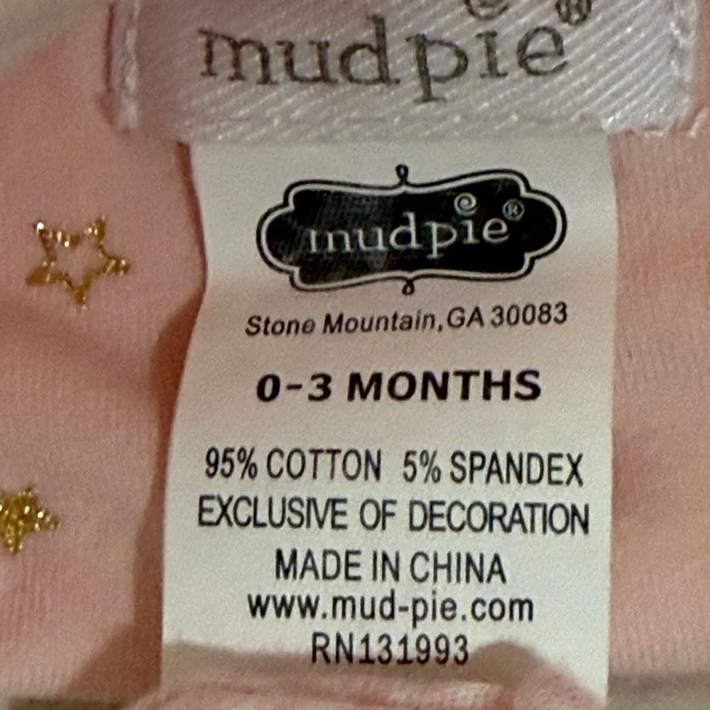 Mud Pie Pink and White Baby Hat Set Newborn set of 4 one other brand